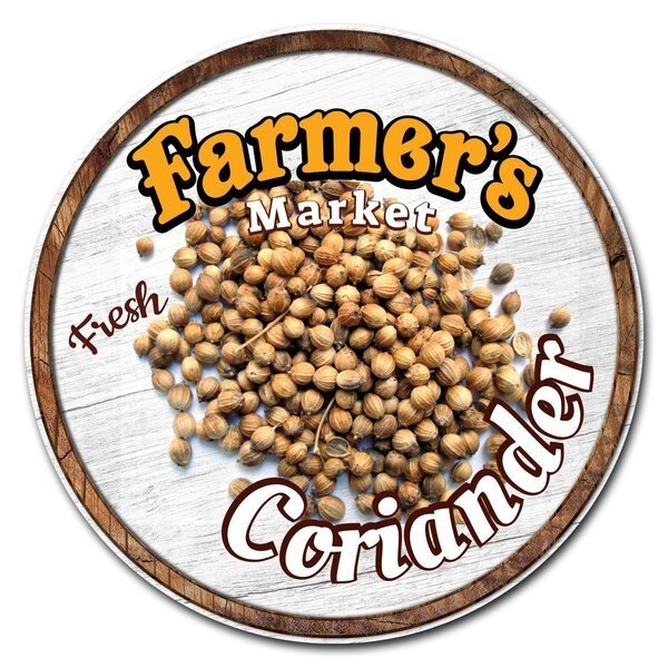 Corrugated Plastic Sign With Stakes 16in Circular-Farmers Market Coriander, C-16-CIR-WS-Coriander, Signmission, Mfr#: C-16-CIR-WS-Coriander
